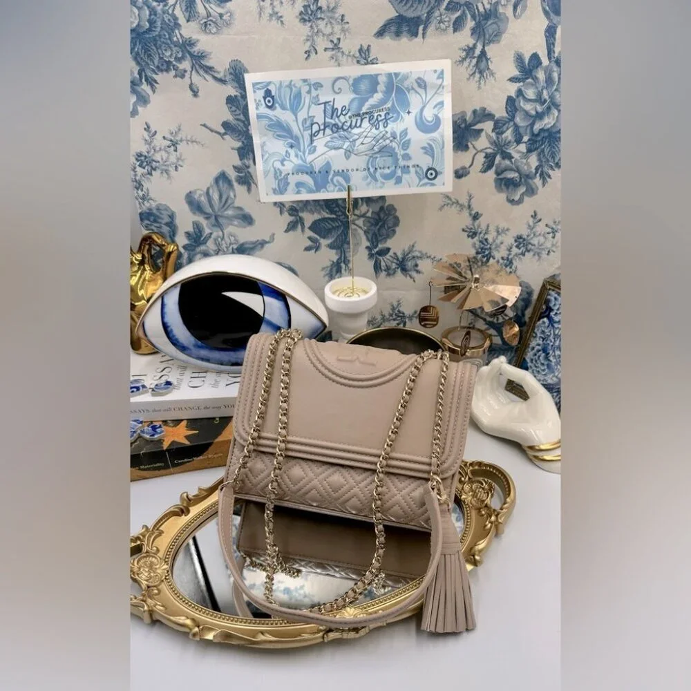 🆕 TORY BURCH 🧿 NWOT Fleming Small Convertible Shoulder Bag, Beige In Bedrock